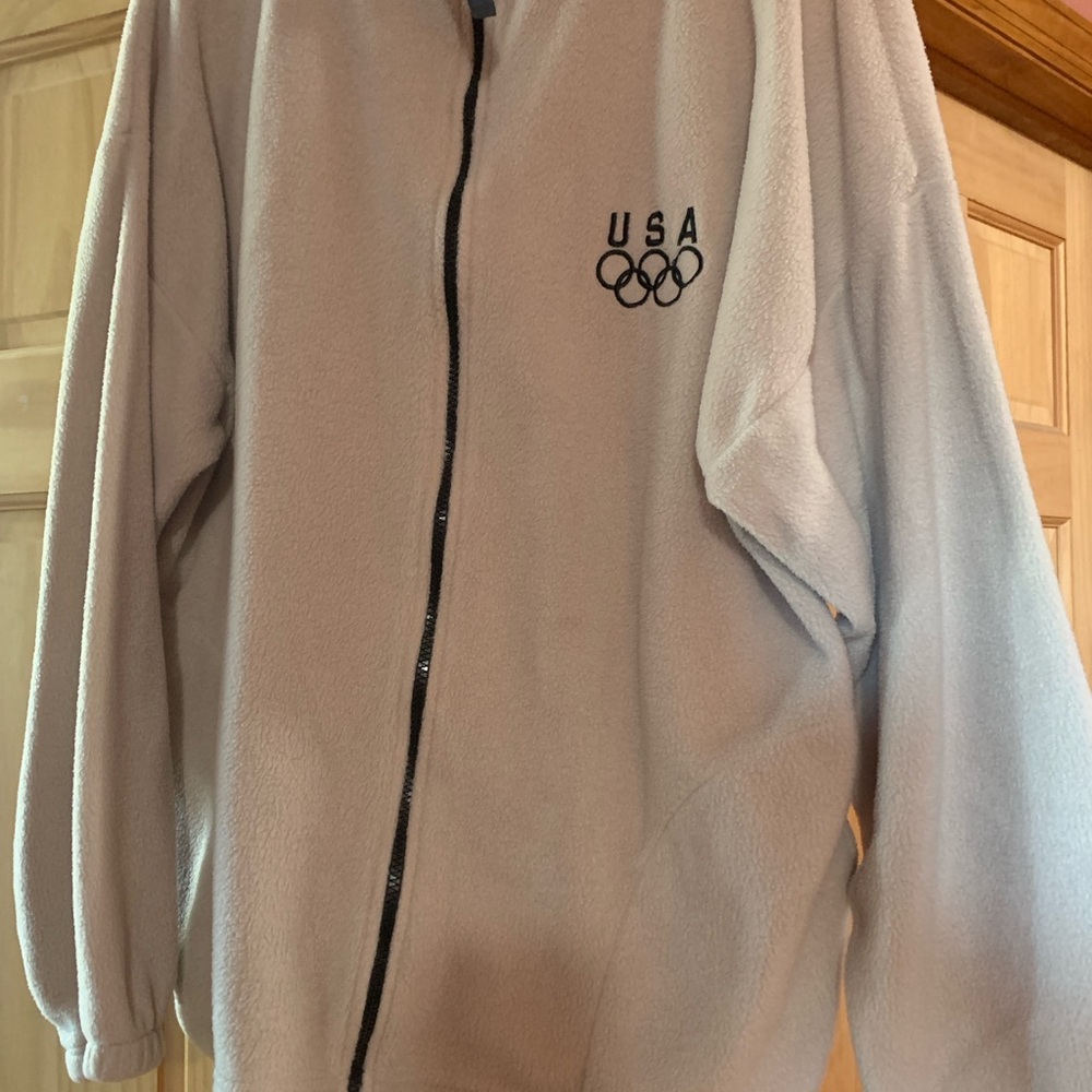 USA Olympic Beige Fleece Jacket Size XL